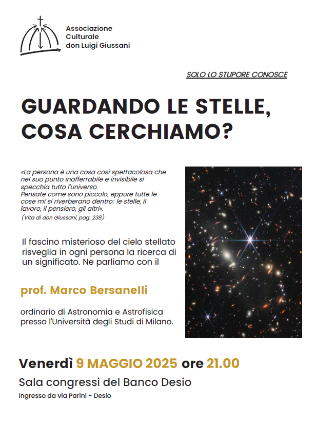 volantino incontro astrofisico Bersanelli